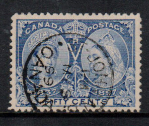 Canada #60 XF Used With S.O.N. May 9 1899 CDS Cancel **With Cert.**