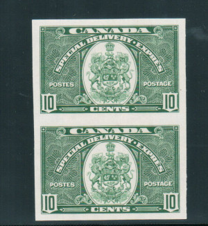 Canada #E7a XF/NH Imperforate Pair **With Certificate**