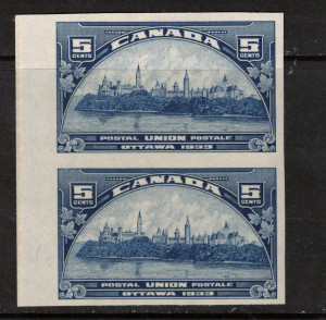 Canada #202a XF/NH Imperf Pair **With Certificate**