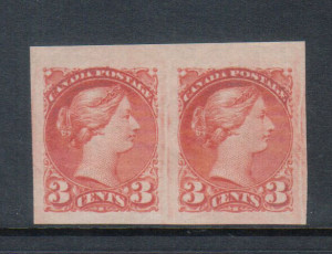 Canada #41b XF/NH Imperforate Pair **With Certificate**