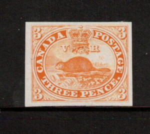 Canada #1TCvi XF Plate Proof In Orange Yellow On India Paper