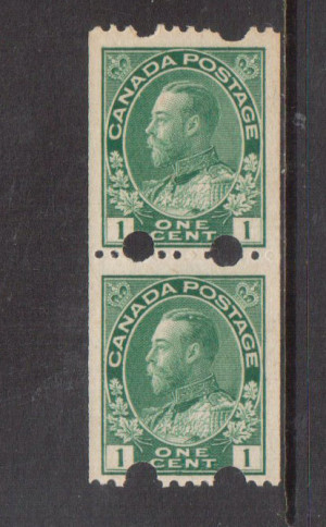Canada #131iv VF/NH Experimental Coil Pair **With Certificate**