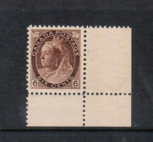 Canada #80 XF/NH LR Corner Margin Example **With Cert.**