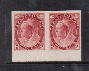 Canada #77iv XF Mint Imperforate Pair **With Certificate**