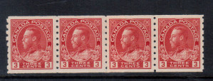 Canada #130iii XF/NH Paste Up Strip **With Certificate**