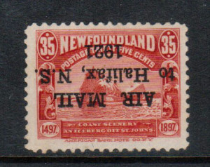 Newfoundland #C3a VF/NH Inverted Overprint Variety **With Cert.**