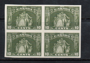 Canada #209a XF/NH Imperforate Block **With Certificate**