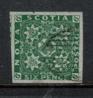Nova Scotia #5 Used Superb With Maximum Sized Margins **With Certificate**
