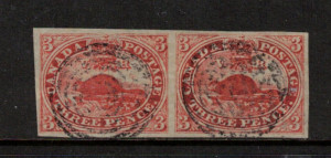 Canada #4viii,xi VF Used Major Reentry Pair **With Certificate**