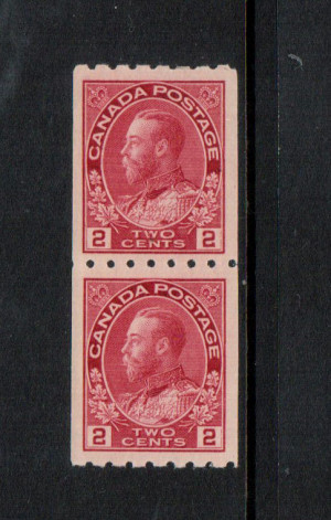 Canada #124 XF/NH Coil Pair **With Certificate**