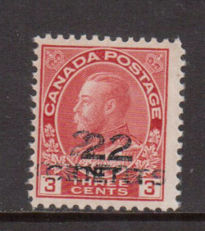 Canada #140b Mint Triple Surcharge Variety **With Certificate**