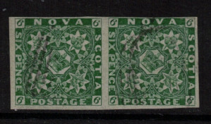 Nova Scotia #5 VF Used Pair With Ideal Light Cancel **With Certificate**