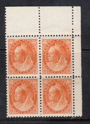Canada #82 VF/NH Corner Block **With Certificate**