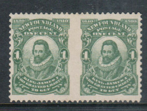 Newfoundland #87c VF/NH Imperf Pair **With Certificate**