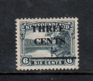 Newfoundland #160i VF Mint Type 1 Trial Surcharge In Black **With Certificate**