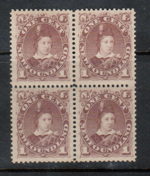 Newfoundland #41 XF/NH Block **With Certificate**