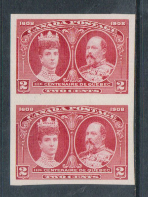 Canada #98ii XF Mint Imperf Pair Ungummed As Issued **With Cert.**