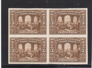 Canada #135a XF Mint Imperforate Block