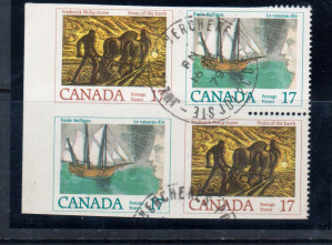 Canada #818c VF Used Imperf Block **With Certificate**