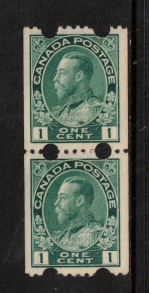 Canada #131iv VF/NH Toronto Experimental Coil Pair **With Cert.**
