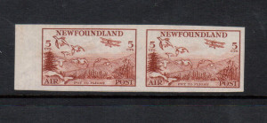 Newfoundland #C13a XF/NH Imperforate Pair **With Certificate**