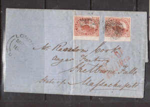 Canada #4 VF Used Two Sheet Margin Examples On Blue Folded Cover **With Cert.**