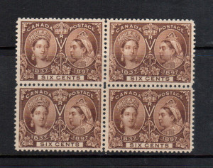 Canada #55 XF/NH Gem Block **With Certificate**
