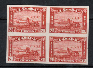Canada #175a XF/NH Imperf Block **With Certificate**