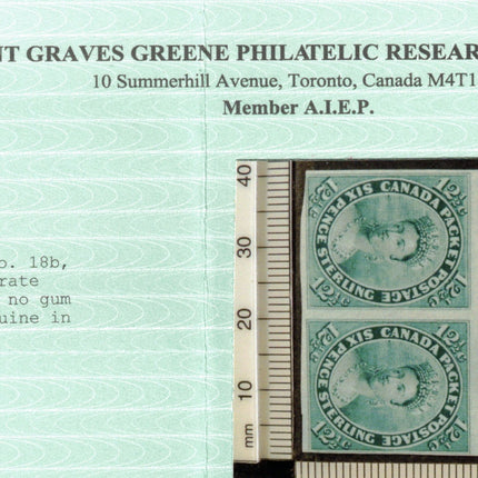Canada #18b Mint Rare Imperf Block On Wove Paper **With Certificate**