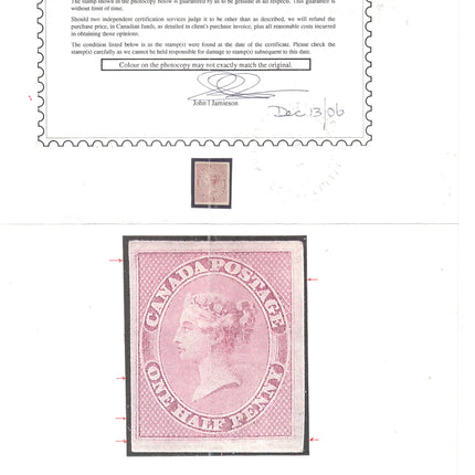 Canada #8ii Extra Fine Mint Gem Major Reentry **With Certificate**