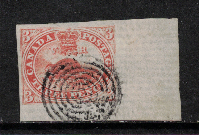 Canada #1 Used Truly Superb Bottom Right Corner Sheet Margin Example