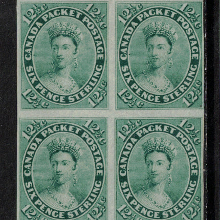 Canada #18b Mint Rare Imperf Block On Wove Paper **With Certificate**