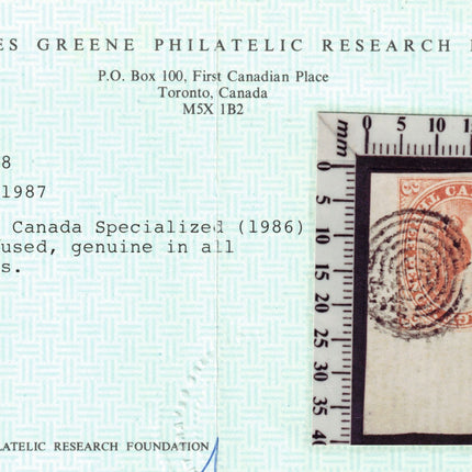 Canada #1 Used Truly Superb Bottom Right Corner Sheet Margin Example