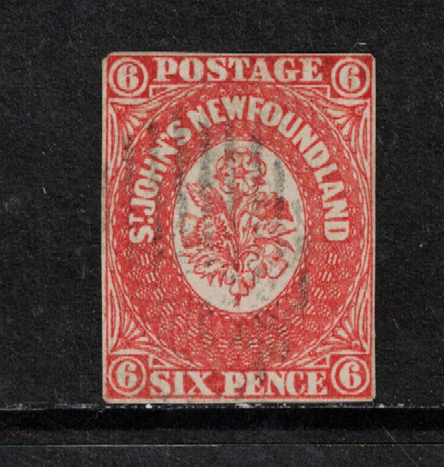 Newfoundland #6 Used Fine Scarce Stamp **With Certificate**