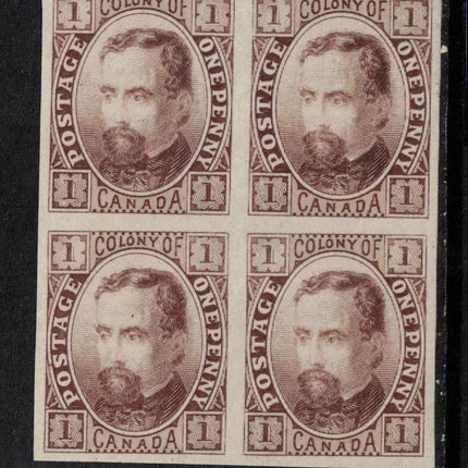 Canada M&P #E-Aa XF Dickens Head Plate Essay Block In Brown On Bond Paper