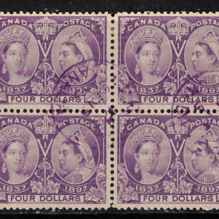 Canada #64 Extra Fine Used Block With Ideal Winn Oct 15 1898 CDS