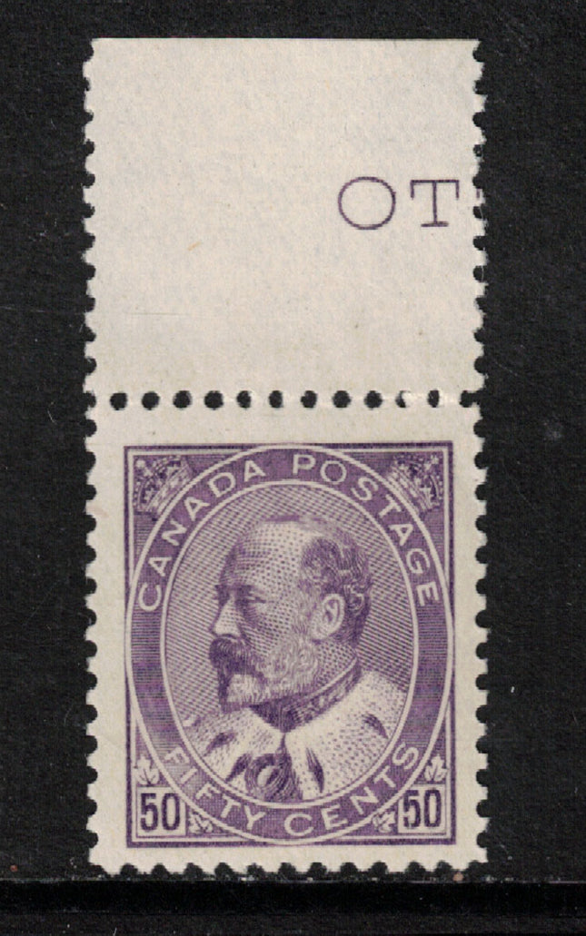 Canada #95 XF/NH Top Margin Single **With Certificate**