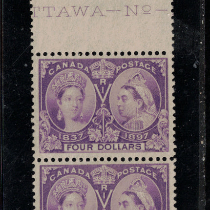 Canada #64 NH Mint Vertical Imprint Pair **With Certificate**