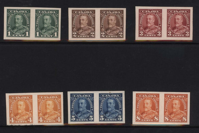 Canada #217P - #227P XF Imperforate Proof Pairs