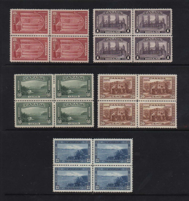 Canada #241 - #245 VF/NH Block Set
