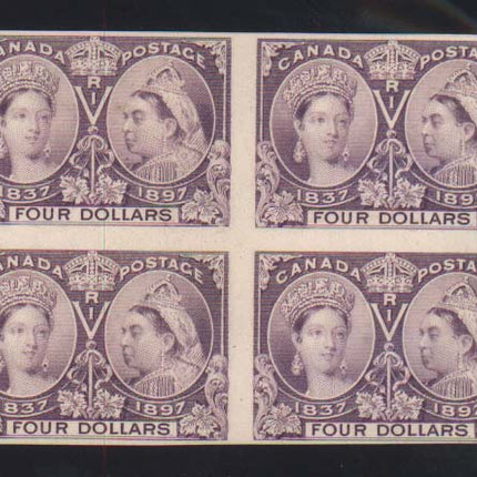 Canada #64P VF Plate Proof Block On Card