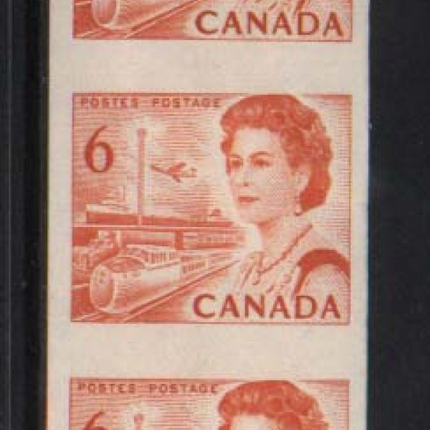 Canada #468ac XF/NH Imperf Strip Of Three **With Cert.**