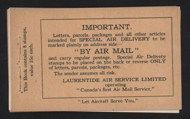 Canada #CL2b Mint Complete Opened Booklet