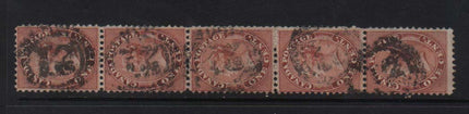 Canada #14 VF Used Strip Of Five
