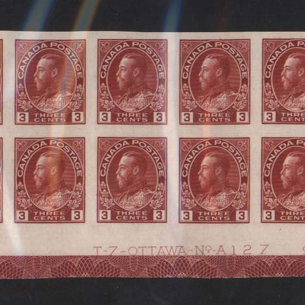 Canada #138 XF Mint Plate #127 Block Of 16 With Lathework
