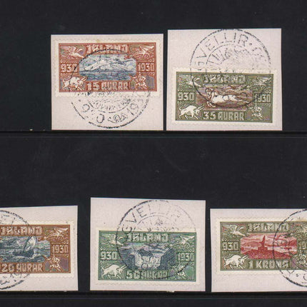 Iceland #C4 - #C8 VF Used Set On Piece With Choice Cancels