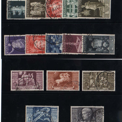 Italy #377 - #386 & #C95 - #C99 VF Used Sets With CDS