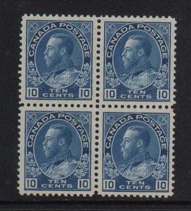 Canada #117ii XF/NH Block **With Certificate**