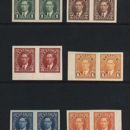 Canada #231c - #236a XF/NH Imperf Pair Set