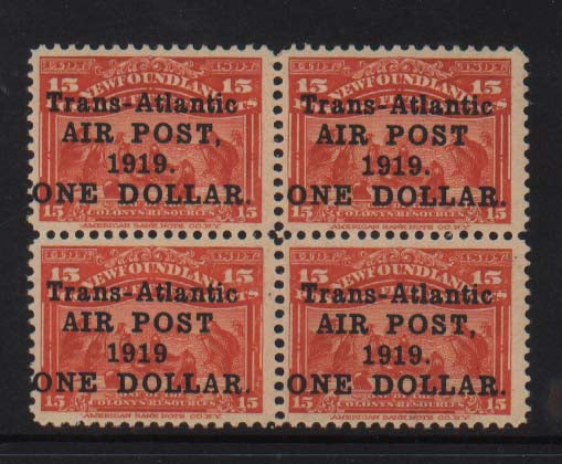 Newfoundland #C2 (x2) #C2a #C2b VF/NH Block